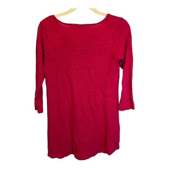 Habitat Blouse Women's Size XS Extra Small Linen Tunic Pink Casual - Picture 2 of 4